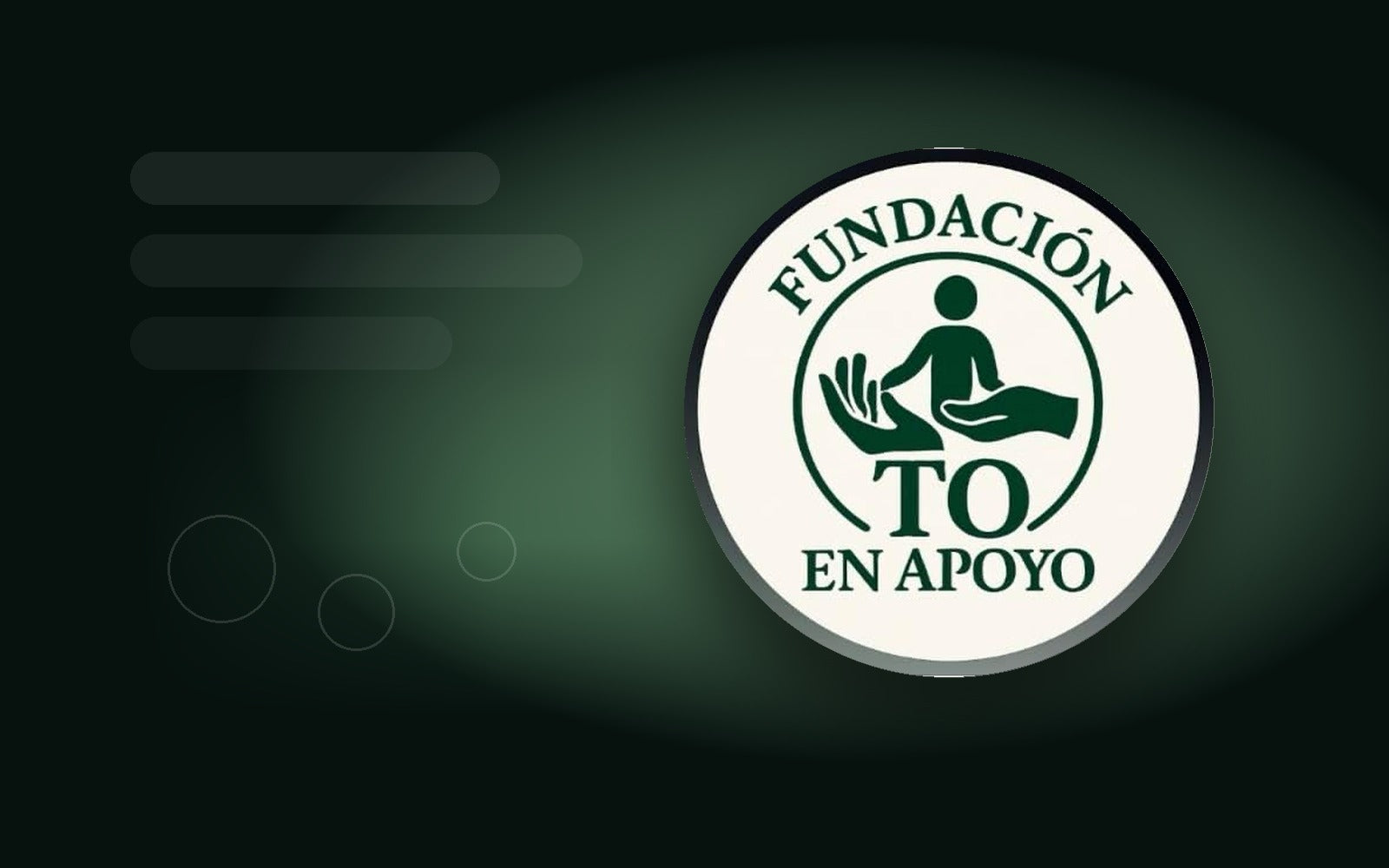 Logo de Fundación ToEnApoyo sobre fondo verde oscuro